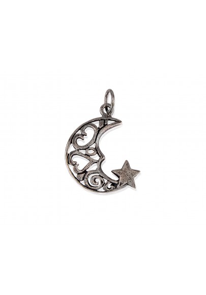 STERLING SILVER MOON-STAR PENDANT