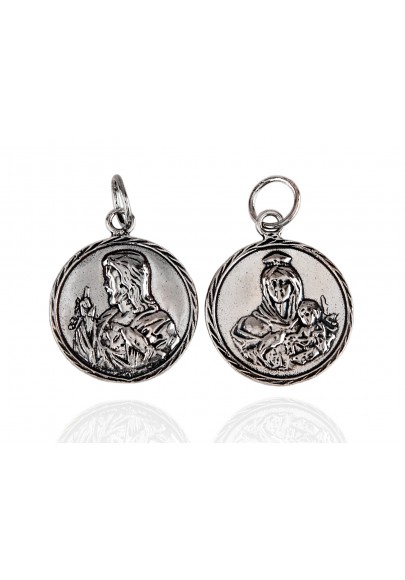 STERLING SILVER SCAPULAR MEDAL PENDANT