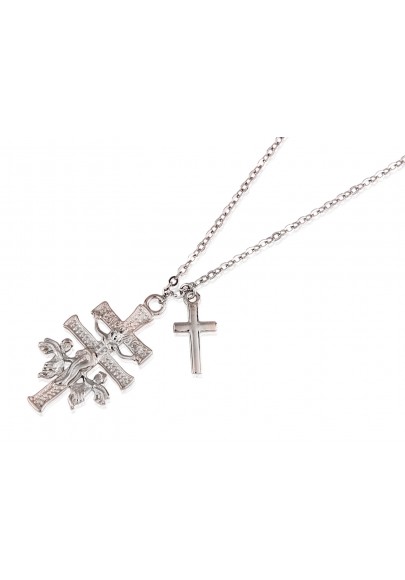 STERLING SILVER CROSSES NECKLACE