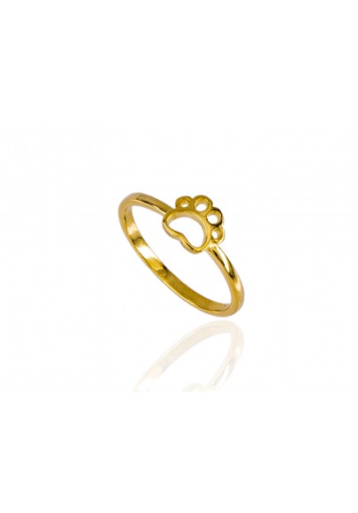 GOLD PLATED STERLING SILVER DOG PRINT RING