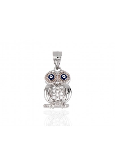 STERLING SILVER OWL PENDANT