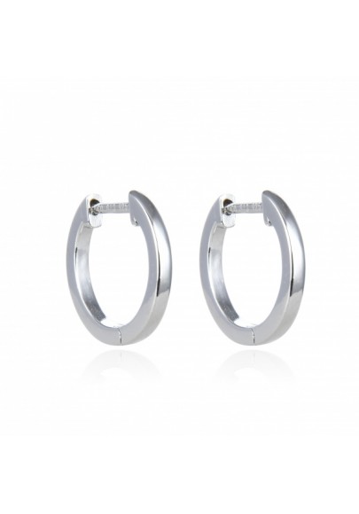 STERLING SILVER PLAIN HOOP EARRINGS 12 MM