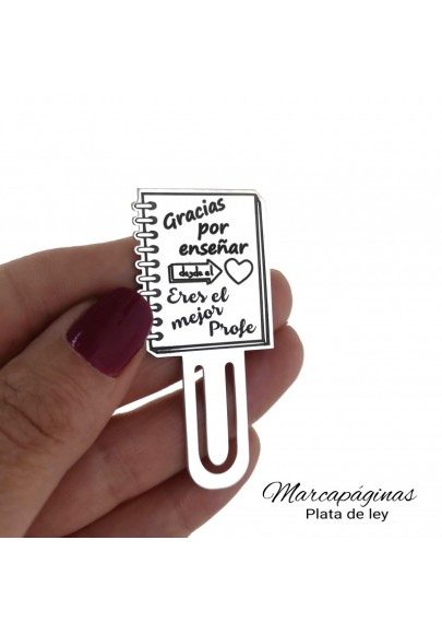 STERLING SILVER "ERES EL MEJOR PROFE" BOOKMARK