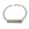 PULSERA TE QUEREMOS PAPÁ PLATA DE LEY