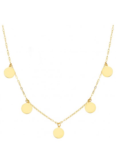 18K YELLOW GOLD DISCS NECKLACE