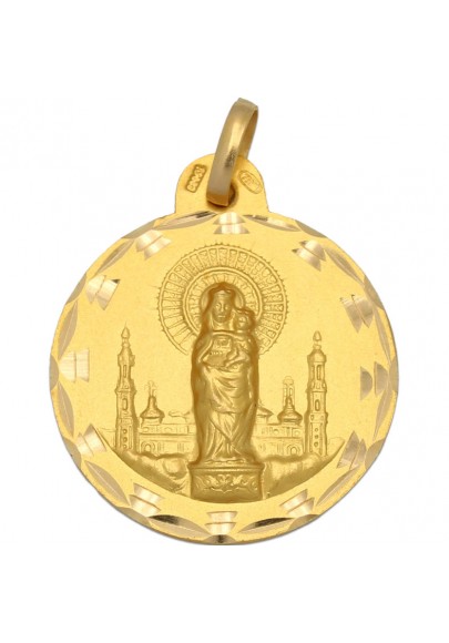 MEDALLA VÍRGEN DEL PILAR ORO 18K-23MM