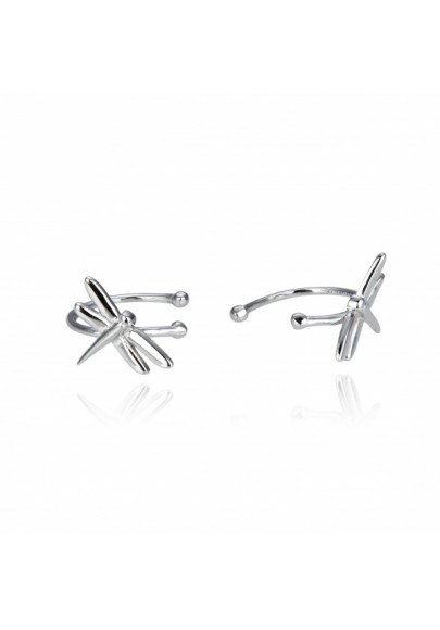 STERLING SILVER DRAGONFLY EAR CUFF EARRINGS