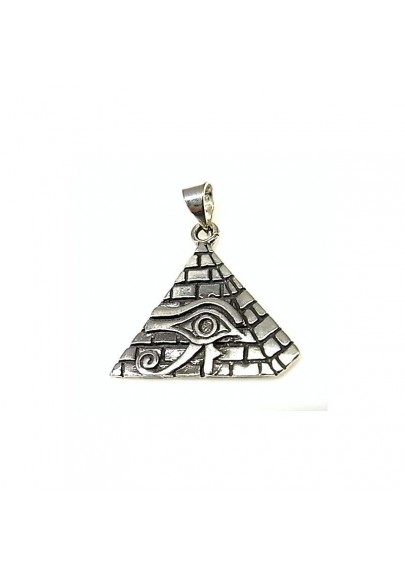 STERLING SILVER EYE OF HORUS PYRAMID PENDANT