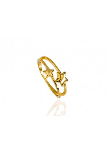 GOLD PLATED STERLING SILVER STARS RING