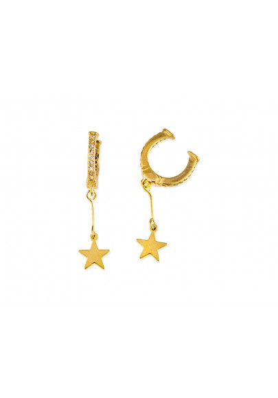 GOLD PLATED STERLING SILVER EAR CUFF EARRINGS