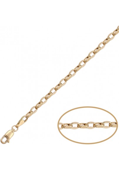 HOLLOW 18K GOLD BELCHER CHAIN-3MM