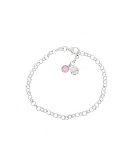 ROSE STONE STERLING SILVER CHARM BRACELET- AG3000L