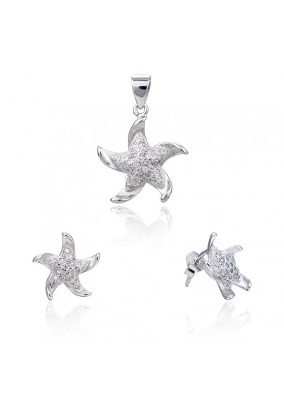 STERLING SILVER STARFISH SET