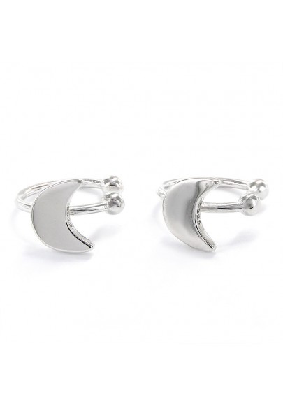 PENDIENTES EAR CUFF LUNA PLATA DE LEY