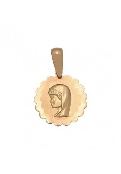 18K GOLD YOUNG VIRGIN MARY MEDAL -13 MM