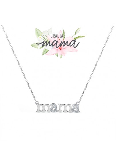 COLLAR PLATA CIRCONITAS MAMÁ