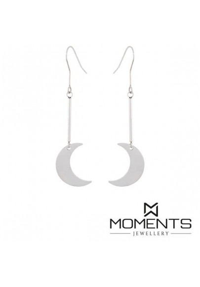 STAINLESS STEEL MOON EARRINGS-MOMENTS