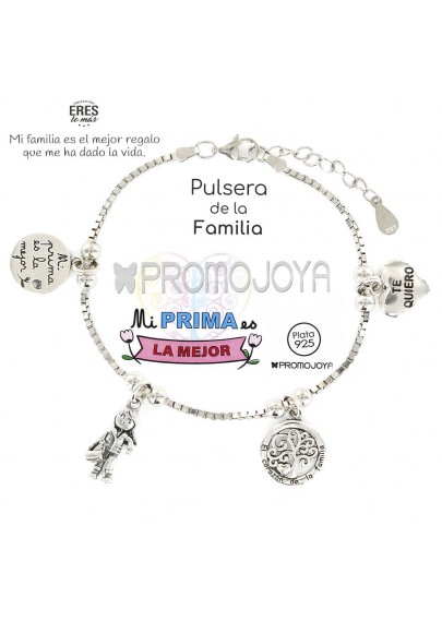 PULSERA DE MI PRIMA ES LA MEJOR "ERES LO MÁS" PLATA DE LEY