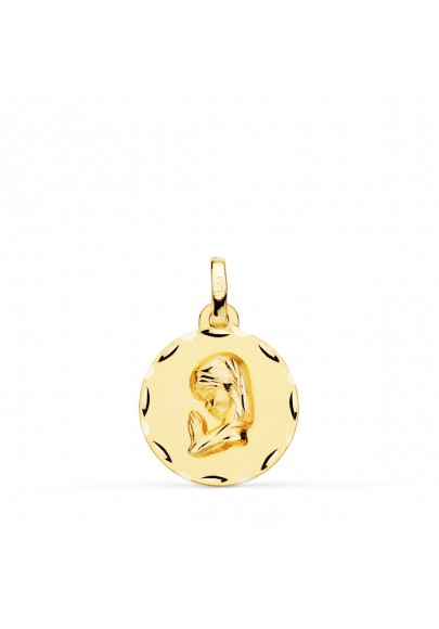 18K GOLD YOUNG VIRGIN MARY MEDAL -16 MM