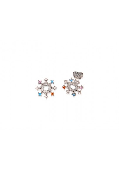 STERLING SILVER SNOWFLAKE STUD EARRINGS