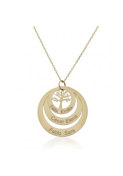 18K GOLD TREE OF LIFE NAMES NECKLACE