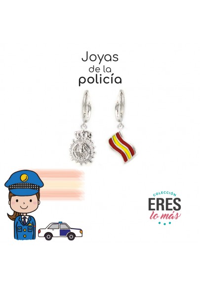 STERLING SILVER HOOP EARRINGS-GIFT FOR POLICEWOMAN