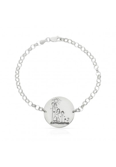 PERSONALISED GRAFFITI BRACELET IN STERLING SILVER-23 MM