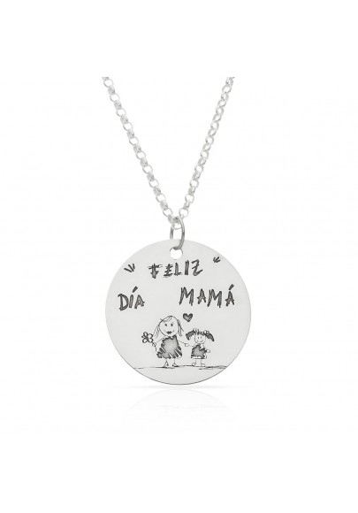 PERSONALISED GRAFFITI NECKLACE IN STERLING SILVER-23 MM