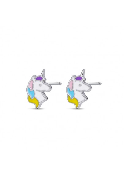 PENDIENTES UNICORNIO PLATA DE LEY ESMALTADOS