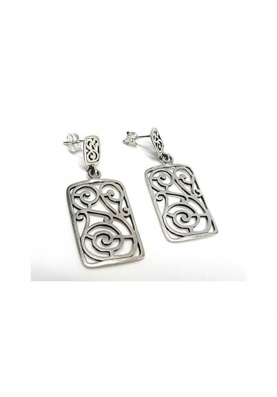 STERLING SILVER RECTANGULAR EARRINGS