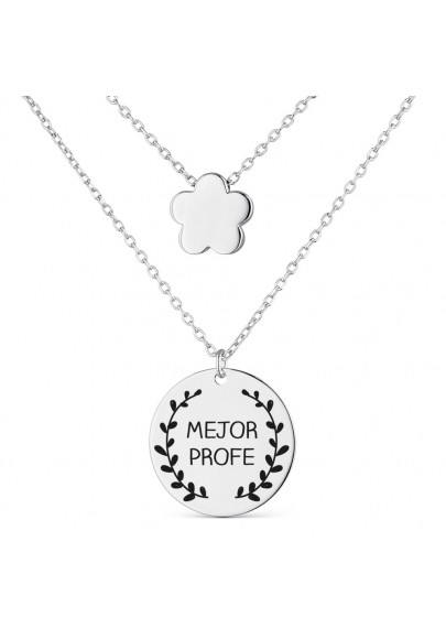 STERLING SILVER TEACHER NECKLACE- MEJOR PROFE