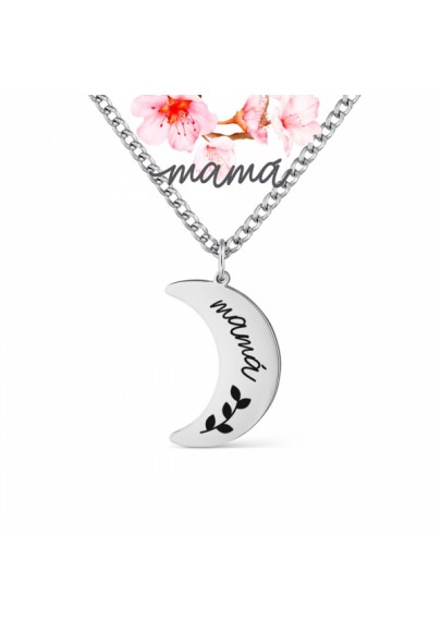 STAINLESS STEEL MOON NECKLACE FOR MUMS