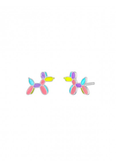 PENDIENTES PERRITO PLATA CON ESMALTE MULTICOLOR D03001/AW