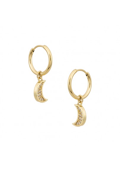 GOLD PLATED STAINLESS STEEL MOON EARRINGS