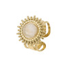 ANILLO SOL ACERO CHAPADO EN ORO COLOR JADE AMARILLO