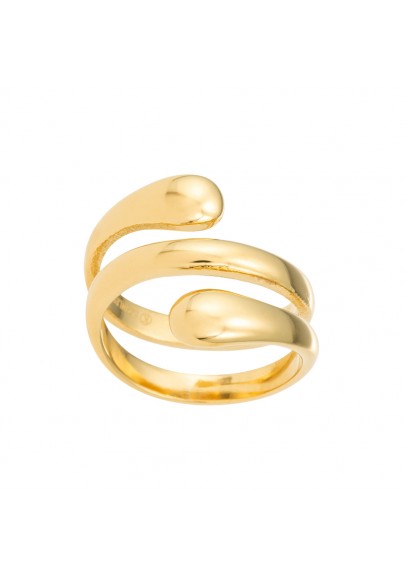 ANILLO ACERO BAÑO DE ORO TESSA ESPIRAL