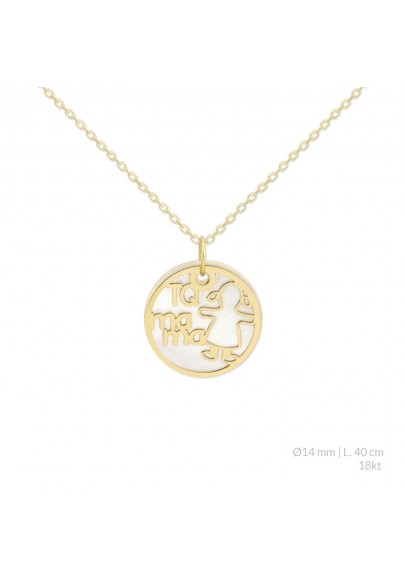 18K YELLOW GOLD TQ MAMÁ NECKLACE