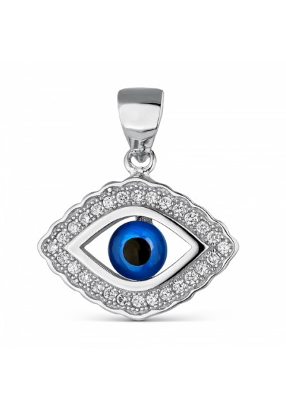 STERLING SILVER TURKISH EVIL EYE PENDANT