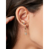 PENDIENTES ARO CON IMPERDIBLE PLATA DE LEY BAÑO DE ORO CON CIRCONITAS DE COLORES D02001/AH