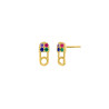 PENDIENTES IMPERDIBLE PLATA DE LEY BAÑO DE ORO CON CIRCONITAS DE COLORES D02001/AD