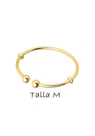 PULSERA PLATA BAÑADA EN ORO A TU LADO OVAL TUBO TALLA M