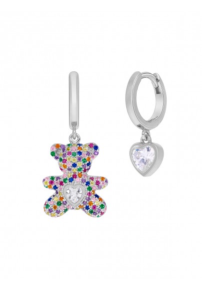 PENDIENTES MAREA MUJER OSO CIRCONITAS MULTICOLOR D03101/AD