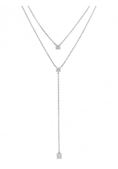 STERLING SILVER NECKLACE WITH A DOUBLE CHAIN D02207/AM