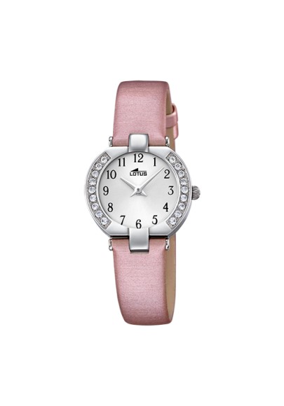 RELOJ LOTUS 15129/C PLATEADO CORREA DE CUERO ROSA, INFANTIL