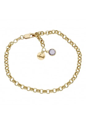 18KL GOLD BLUE STONE CHARM BRACELET- HT102