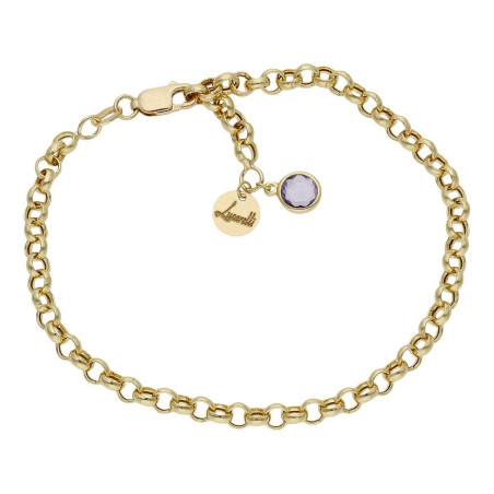 PULSERA ORO 18 KL MI HISTORIA PERSONALIZABLE 4MM-AZUL HT102