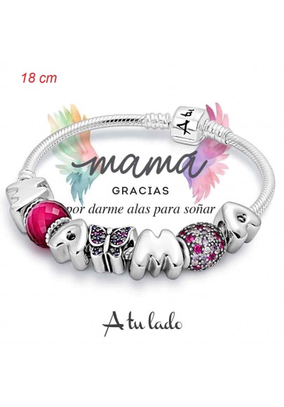 PULSERA MAMÁ MARIPOSA "A TU LADO" PLATA DE LEY  9120675