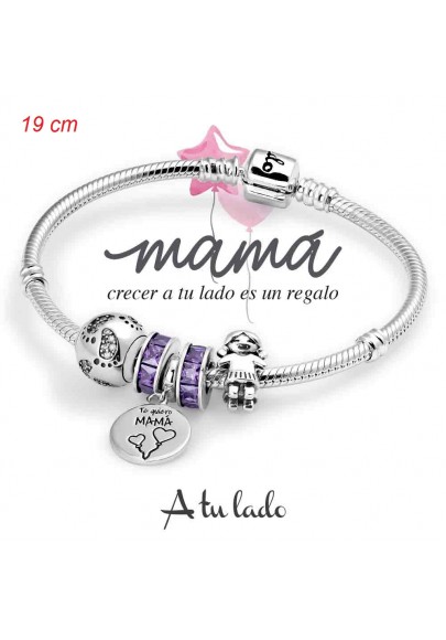 PULSERA TE QUIERO MAMÁ "A TU LADO" PLATA DE LEY  9120680