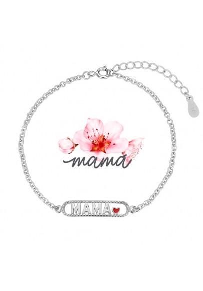 PULSERA MAMÁ CORAZÓN ESMALTE PLATA DE LEY 9119336