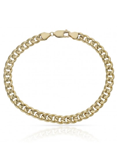 HOLLOW 18K GOLD 6 MM CURB CHAIN BRACELET